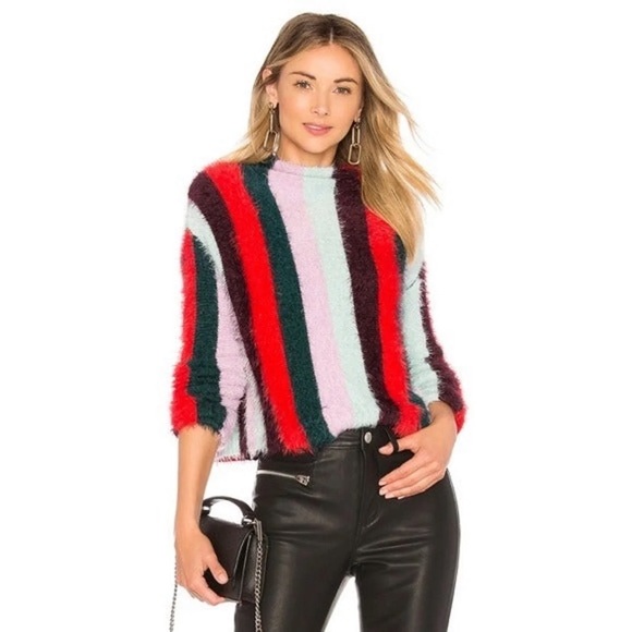 Blank NYC Sweaters - Blank NYC Striped Mock Neck Mad Hatter Sweater